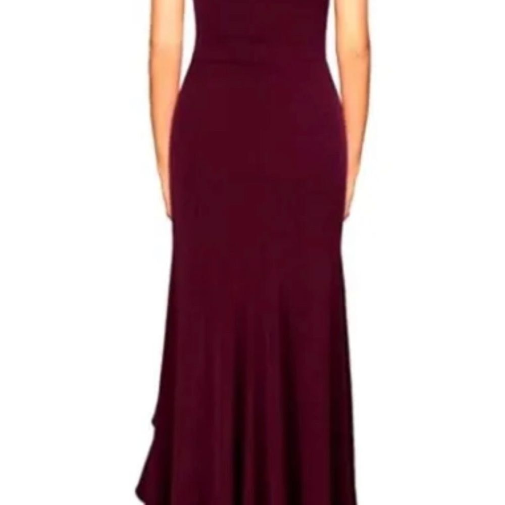 WOOSEA Sz M Wine Split Bodycon Mermaid Formal Event Prom Evening dress - Picture 2 of 13